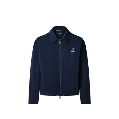 Façonnable Blouson Droit En Coton Mélangé In Blue