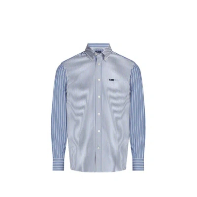 Façonnable Chemise À Rayures In Blue
