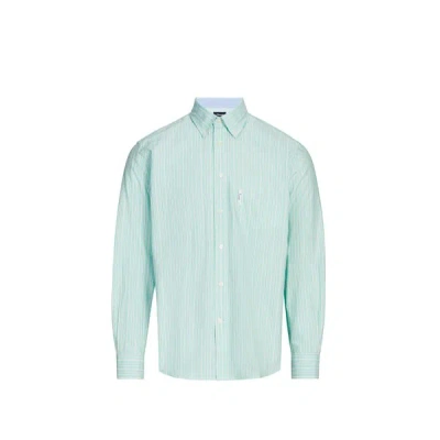 Façonnable Chemise À Rayures En Coton In Bleu