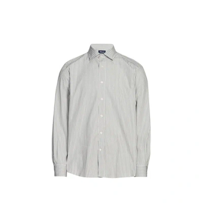 Façonnable Chemise À Rayures En Coton In Green