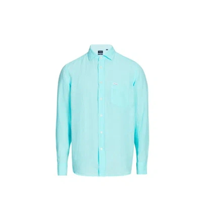 Façonnable Chemise Droite En Lin In Bleu