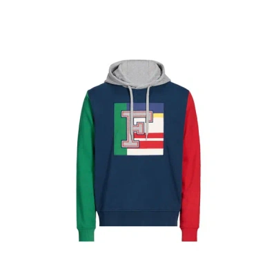 Façonnable Hoodie En Coton Mélangé In Blue