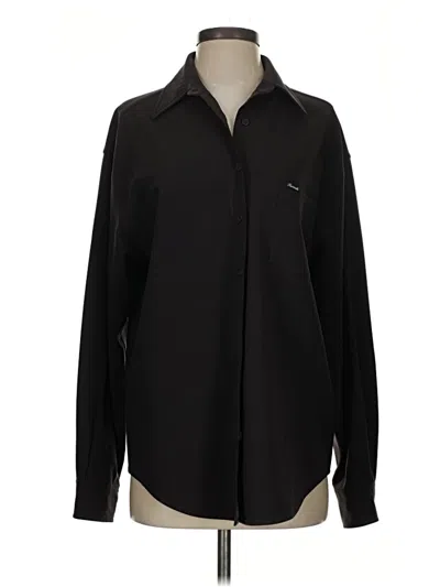 Pre-owned Façonnable Long Sleeve Blouse In Black