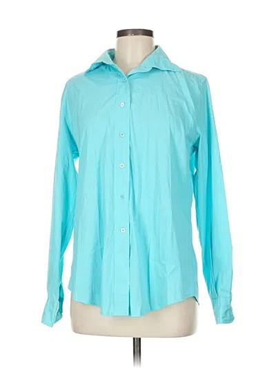 Pre-owned Façonnable Long Sleeve Blouse In Blue