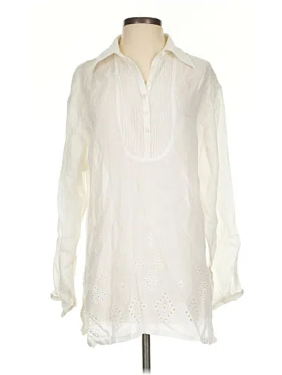 Pre-owned Façonnable Long Sleeve Blouse In Ivory
