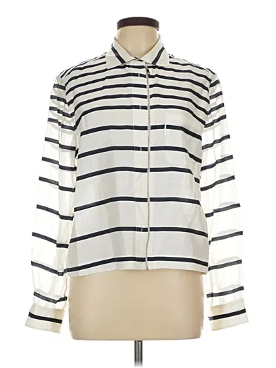 Pre-owned Façonnable Long Sleeve Blouse In Ivory