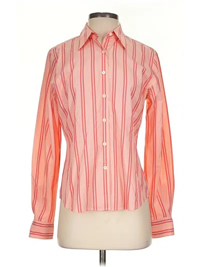 Pre-owned Façonnable Long Sleeve Blouse In Orange