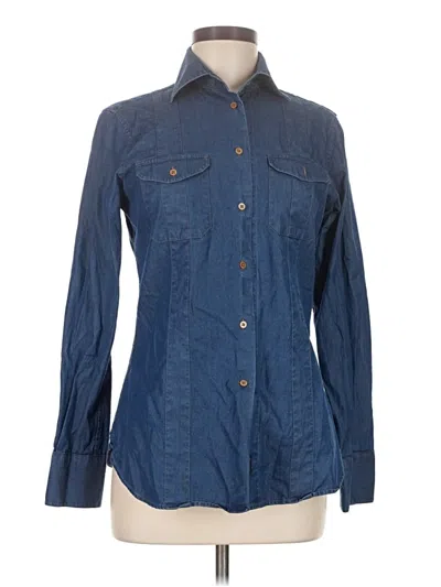 Pre-owned Façonnable Long Sleeve Button Down Shirt In Blue