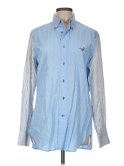 Pre-owned Façonnable Long Sleeve Button Down Shirt In Blue