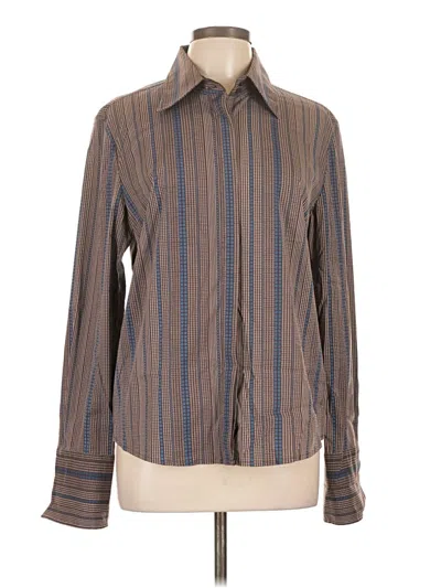 Pre-owned Façonnable Long Sleeve Button Down Shirt In Brown