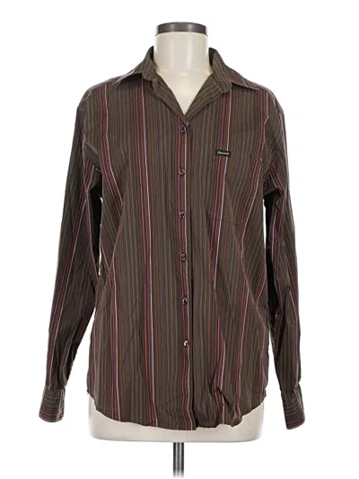 Pre-owned Façonnable Long Sleeve Button Down Shirt In Brown
