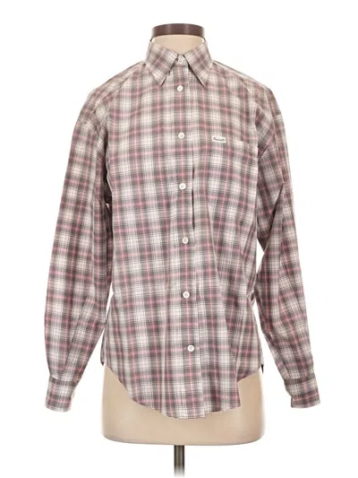 Pre-owned Façonnable Long Sleeve Button Down Shirt In Burgundy