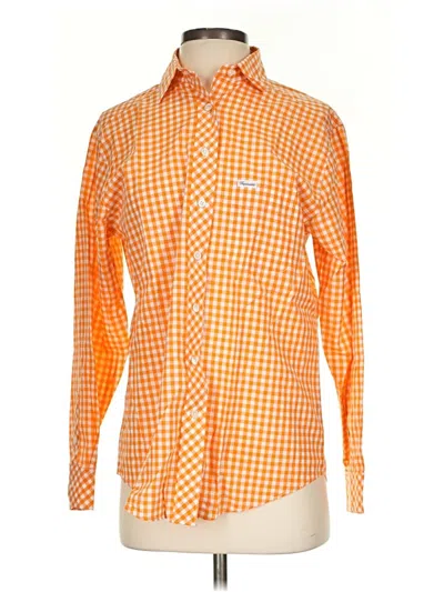 Pre-owned Façonnable Long Sleeve Button Down Shirt In Orange