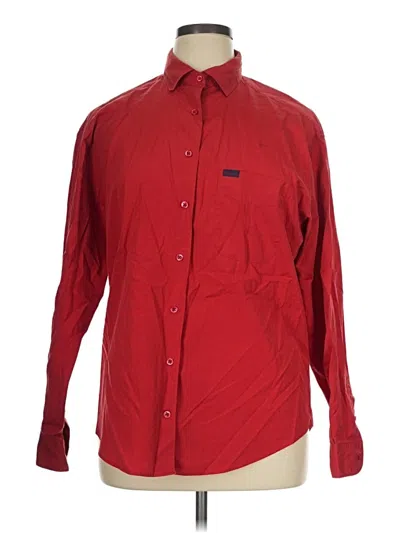 Pre-owned Façonnable Long Sleeve Button Down Shirt In Red