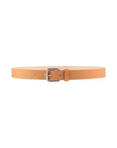Façonnable Man Belt Apricot Size 36 Cow Leather In Orange