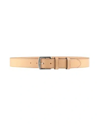 Façonnable Man Belt Apricot Size 42 Leather In Orange