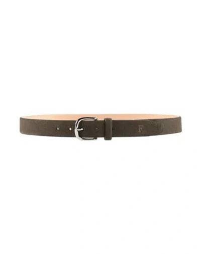 Façonnable Man Belt Khaki Size 42 Cow Leather In Beige