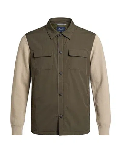 Façonnable Man Jacket Military Green Size S Polyester, Cotton In Multi
