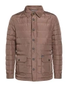 Façonnable Man Puffer Light Brown Size S Polyester In Brown