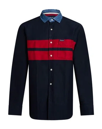Façonnable Man Shirt Midnight Blue Size S Cotton In Multi