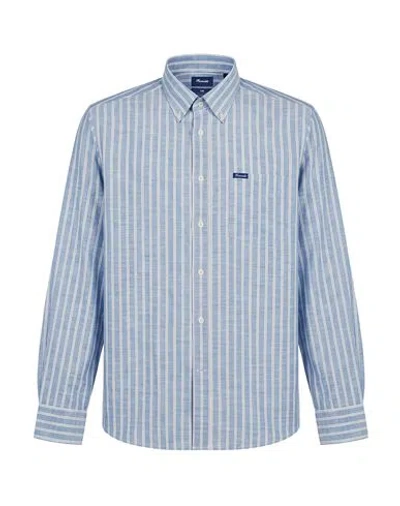 Façonnable Man Shirt Slate Blue Size S Cotton
