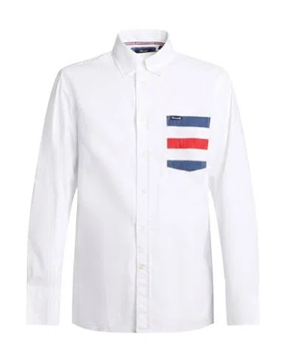 Façonnable Man Shirt White Size M Cotton In Transparent