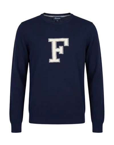 Façonnable Man Sweater Midnight Blue Size S Cotton