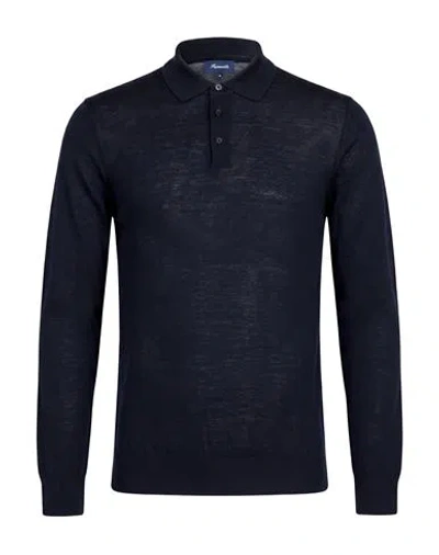 Façonnable Man Sweater Navy Size S Wool In Blue