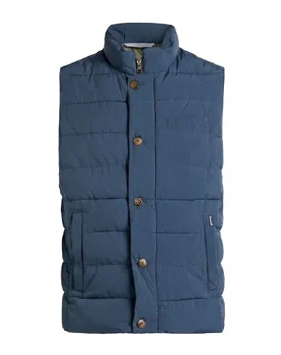 Façonnable Man Vest Navy Size S Polyamide In Blue