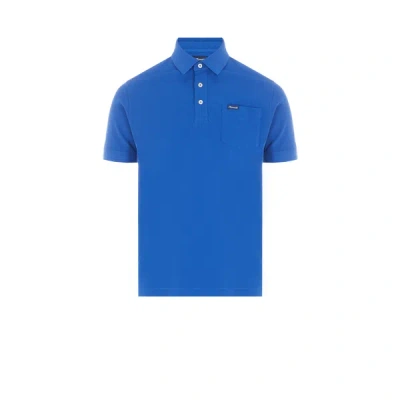 Façonnable Plain Cotton Polo Shirt In Blue