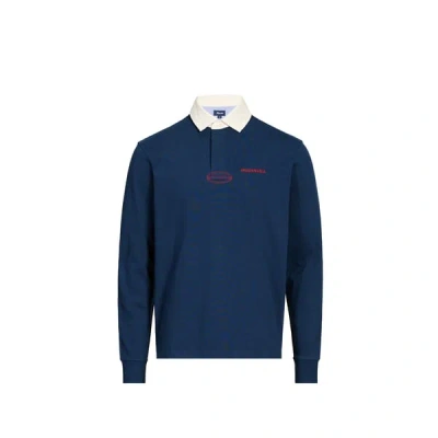 Façonnable Polo À Manches Longues En Coton In Blue