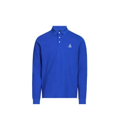 Façonnable Polo À Manches Longues En Coton In Blue