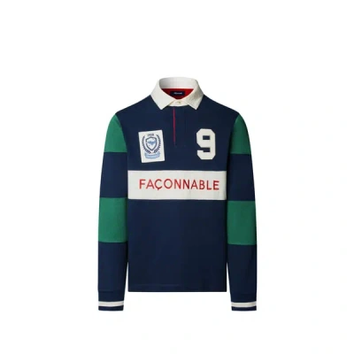 Façonnable Polo Manches Longues En Coton In Blue