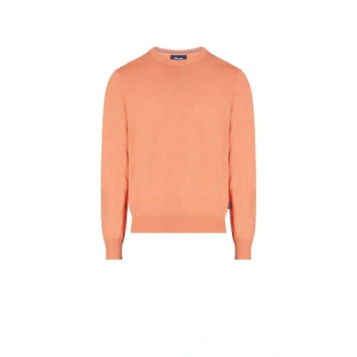 Façonnable Pull En Coton Et Soie In Orange