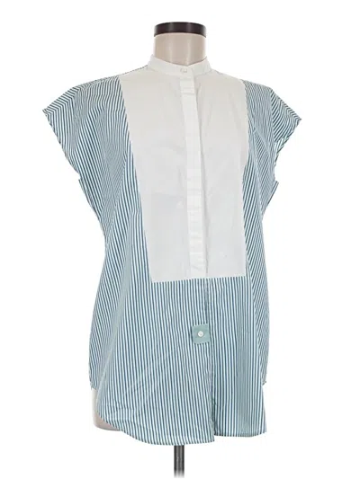 Pre-owned Façonnable Short Sleeve Blouse In Blue
