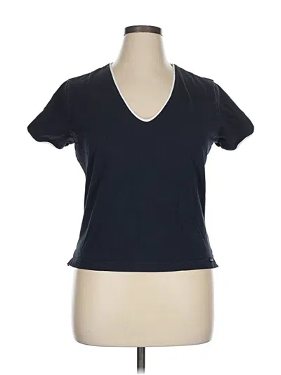 Pre-owned Façonnable Short Sleeve Top Black V Neck Tops
