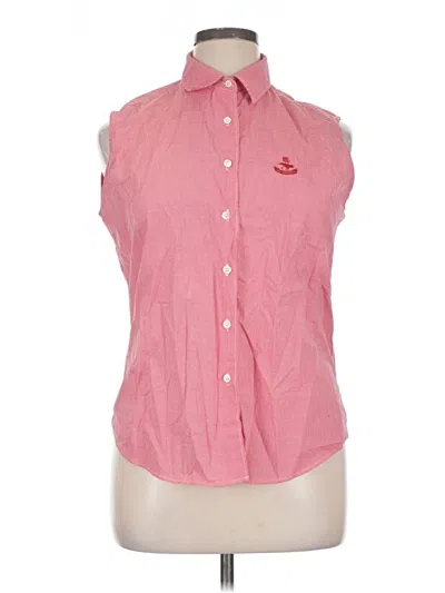 Pre-owned Façonnable Sleeveless Button Down Shirt In Pink
