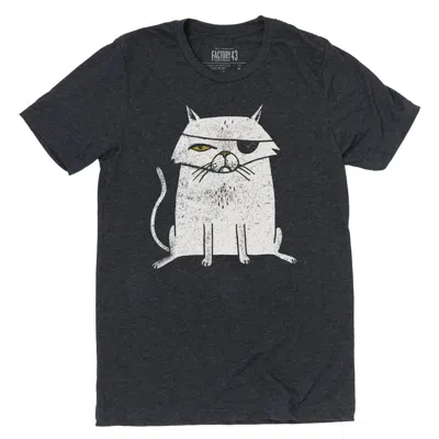 Factory 43 Unisex Evil Cat Graphic Tee In Black