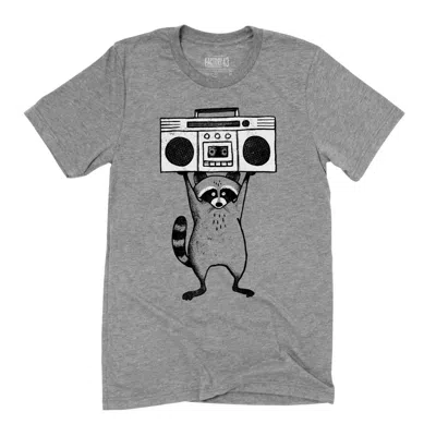 Factory 43 Unisex Raccoon Graphic Tee In Grey In Gray