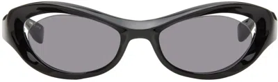 Factory900 Black Fa-331 Sunglasses In 001 Black + Grey