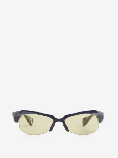 Factory900 Ssense Exclusive Green Fa-208 Sunglasses In Logo Engraved On The Internal Temple