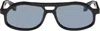 Factory900 Ssense Exclusive Black Rf-161 Sunglasses In 001 Black + Blue