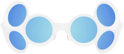 Factory900 Ssense Exclusive White Fa-087 Sunglasses In 853 White/blue