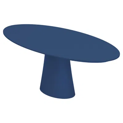 Pre-owned Facture Studio Contemporary Oval Resin Dining Table With Oval Tapered Pedestal By Facture In Brown