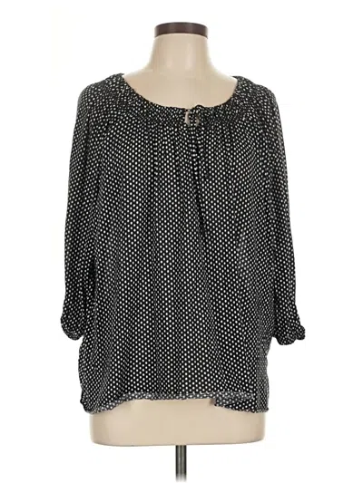Pre-owned Faded Glory 3/4 Sleeve Blouse In Black