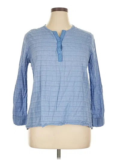 Pre-owned Faded Glory 3/4 Sleeve Blouse In Blue