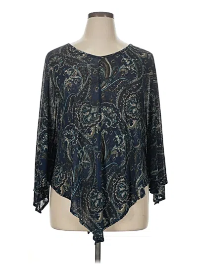 Pre-owned Faded Glory 3/4 Sleeve Blouse In Blue