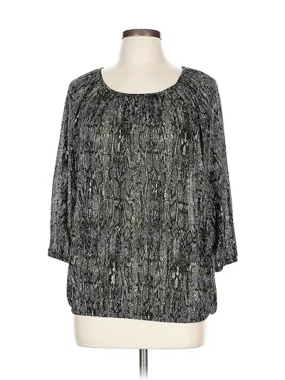 Pre-owned Faded Glory 3/4 Sleeve Blouse In Gray