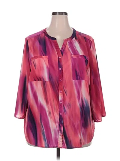 Pre-owned Faded Glory 3/4 Sleeve Blouse In Pink