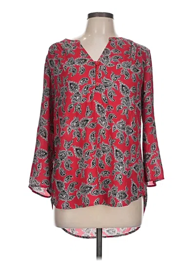 Pre-owned Faded Glory 3/4 Sleeve Blouse In Red